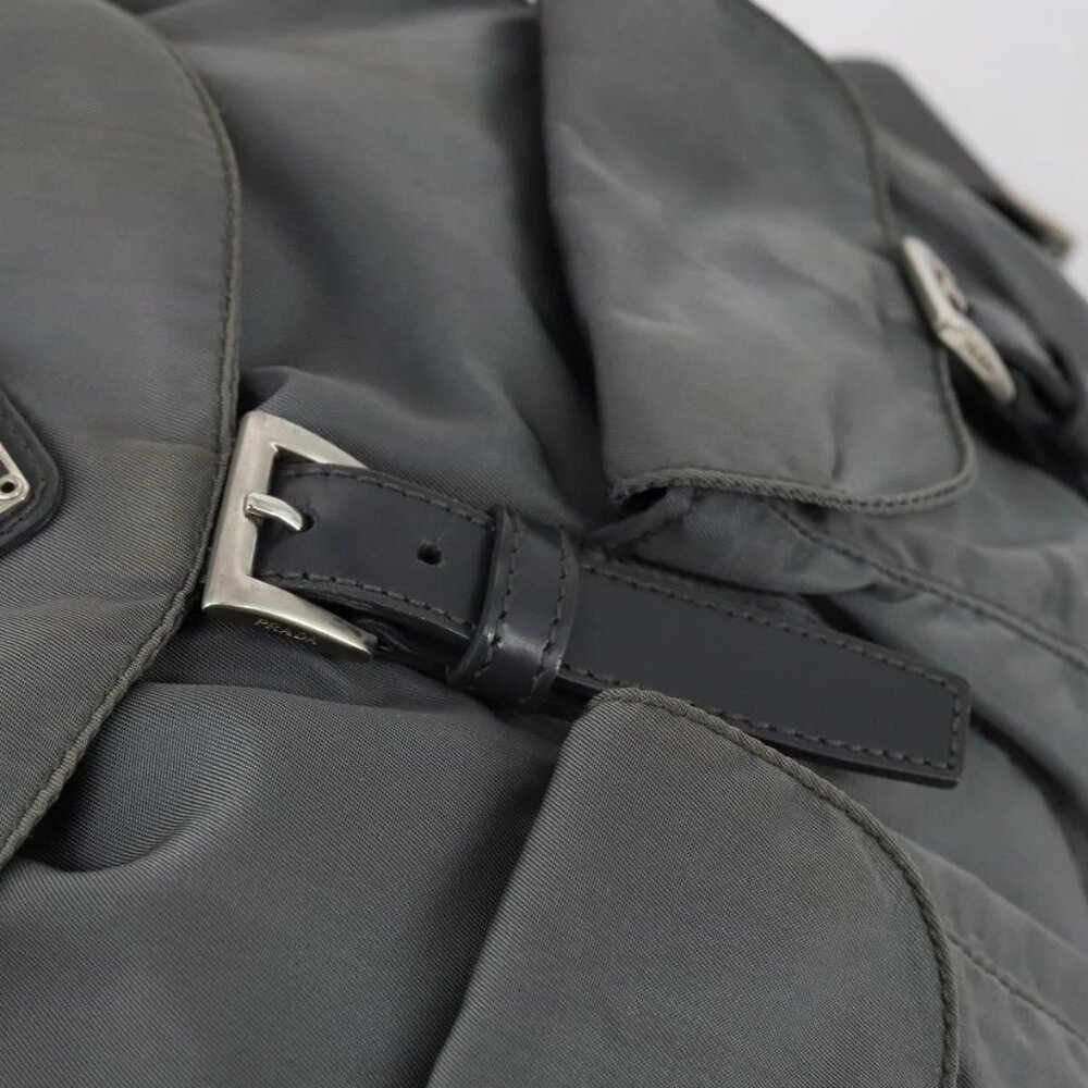 PRADA Backpack Nylon Gray Silver Auth kk572 - Picture 12 of 16